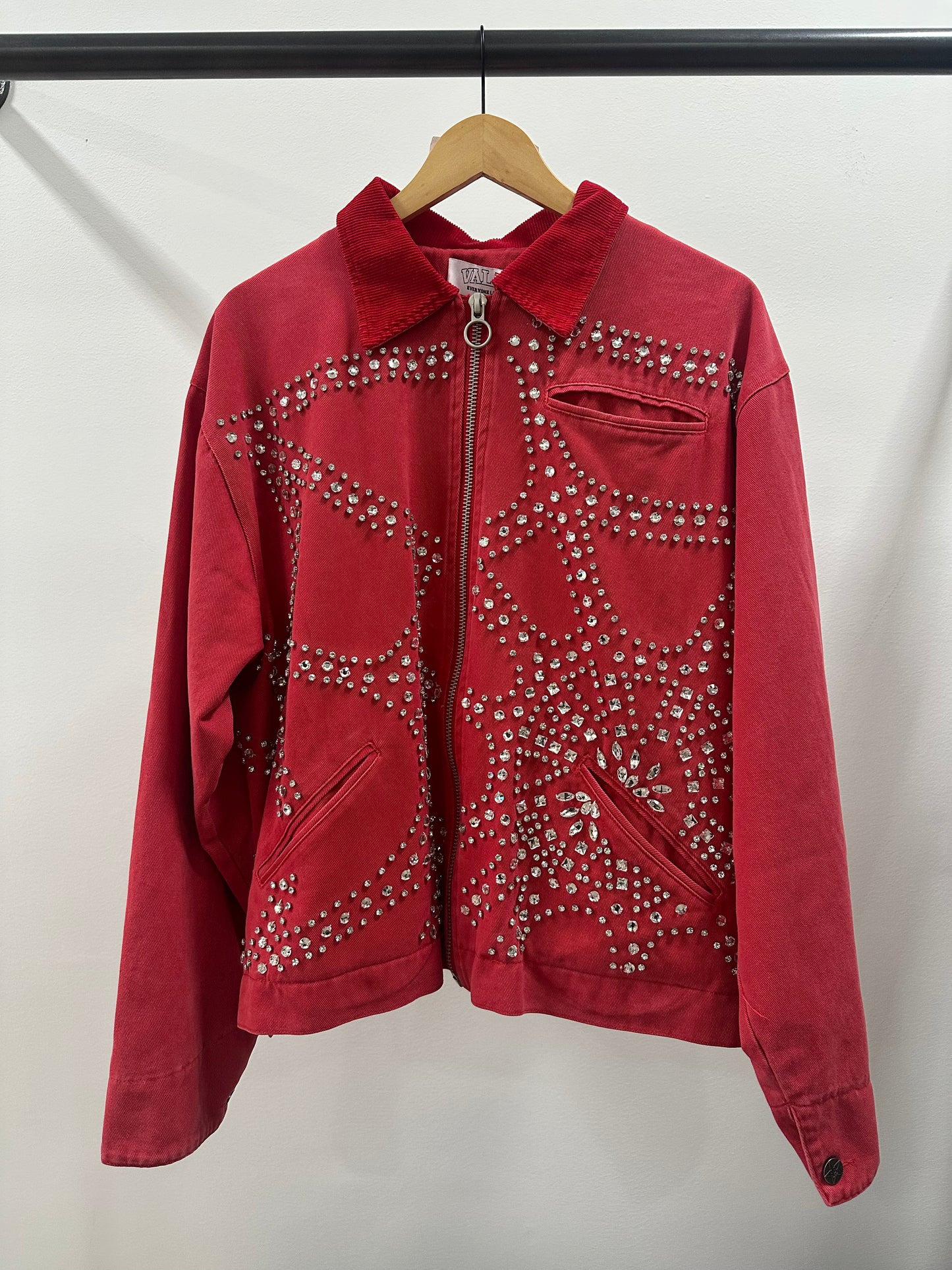 Vale Red Crystal Work Jacket