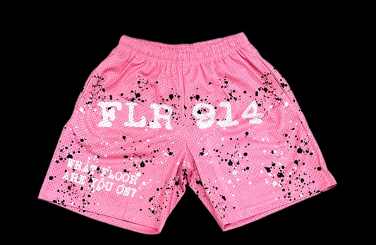 POWDER PINK SPLATTER SHORTS