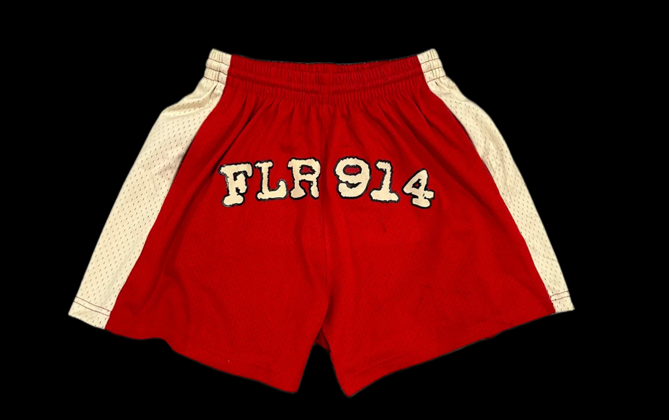 RED/CREAM UNIFORM SHORTS